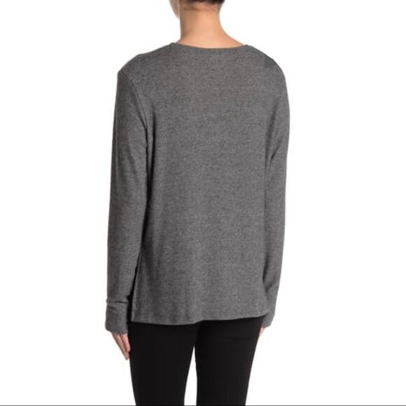 PST NWT Heathered Brush Knit Vent Gray Pullover XS - Picture 3 of 7